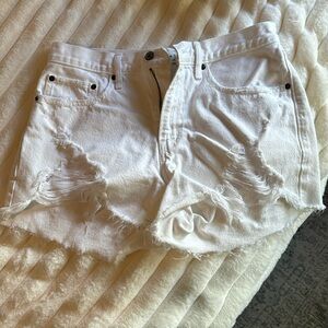 White Abercrombie & Fitch Jean Shorts. Size 28 Curve Love